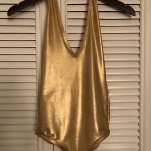 Gold Lamé American Apparel Bodysuit